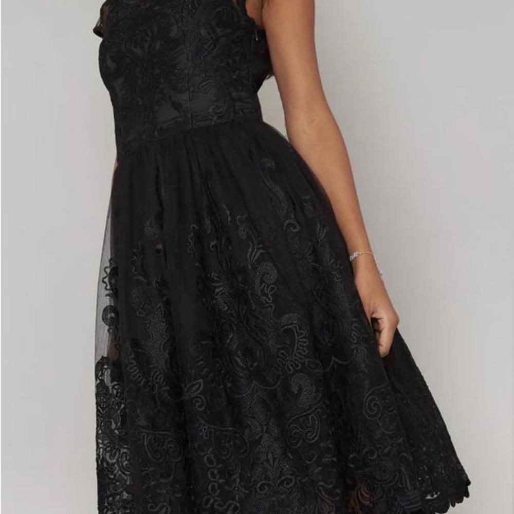 Chi chi London black lace dress